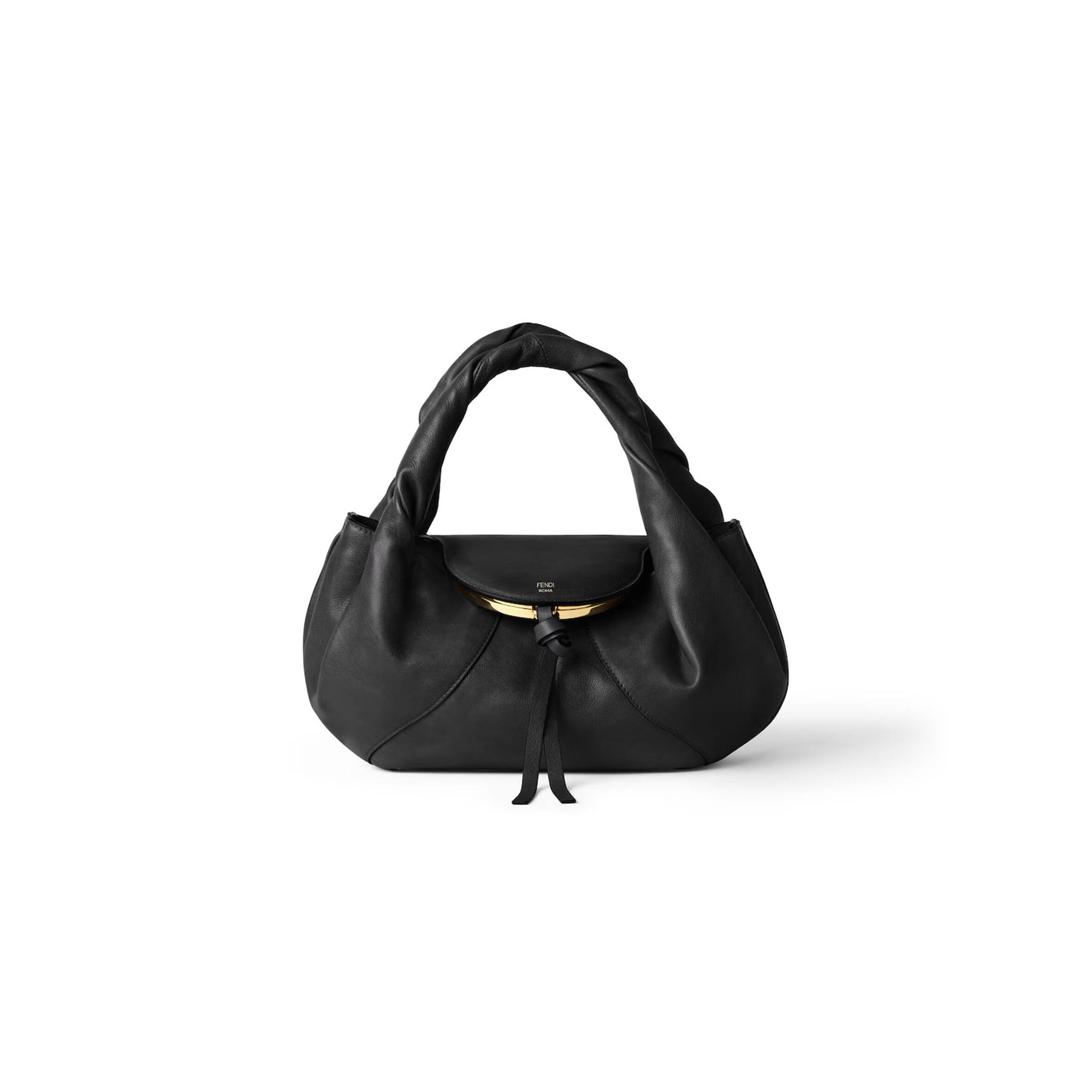 F**di spy small black leather bag 8br838ayctf0kur (32*18*12cm)